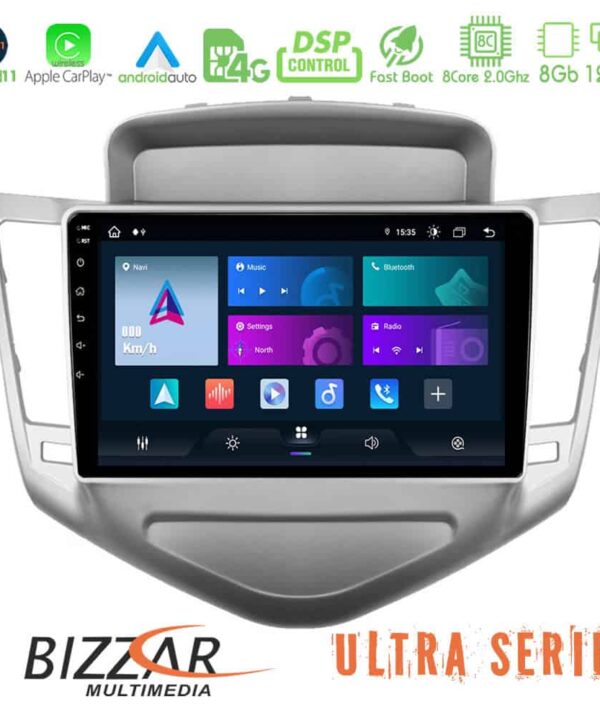 Bizzar Ultra Series Chevrolet Cruze 2009 2012 8core Android11 8128GB Navigation Multimedia Tablet 9