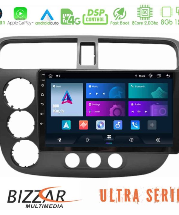 Bizzar Ultra Series Honda Civic 2001 2005 8core Android11 8128GB Navigation Multimedia Tablet 9