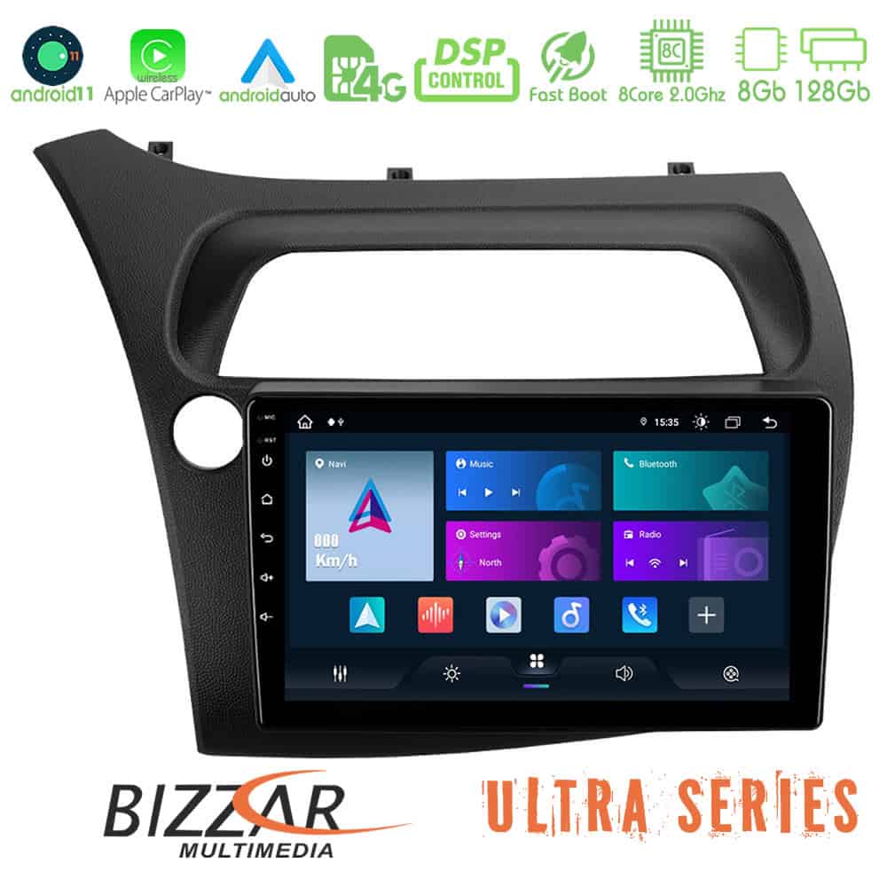 Bizzar Ultra Series Honda Civic 8core Android11 8128GB Navigation Multimedia Tablet 9