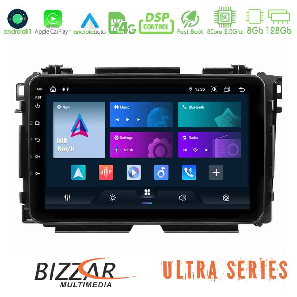 Bizzar Ultra Series Honda HR V 8core Android11 8128GB Navigation Multimedia Tablet 9