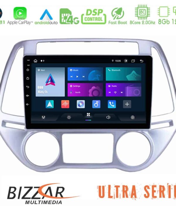 Bizzar Ultra Series Hyundai i20 2012 2014 8core Android11 8128GB Navigation Multimedia Tablet 9