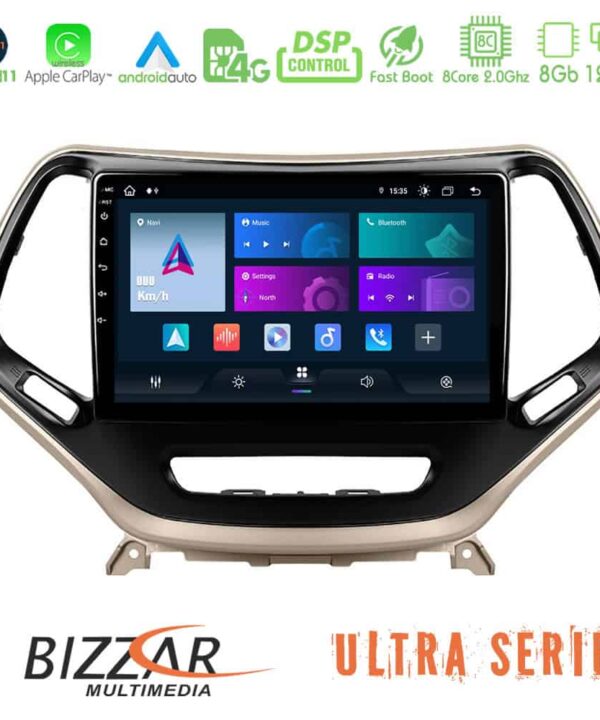 Bizzar Ultra Series Jeep Cherokee 2014 2019 8core Android 11 8128GB Navigation Multimedia Tablet 9