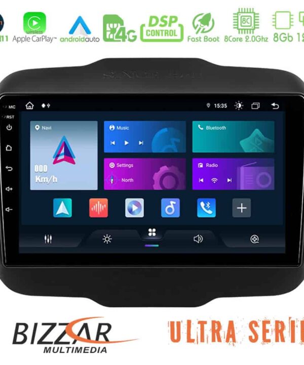 Bizzar Ultra Series Jeep Renegade 2015 2019 8core Android11 8128GB Navigation Multimedia Tablet 9