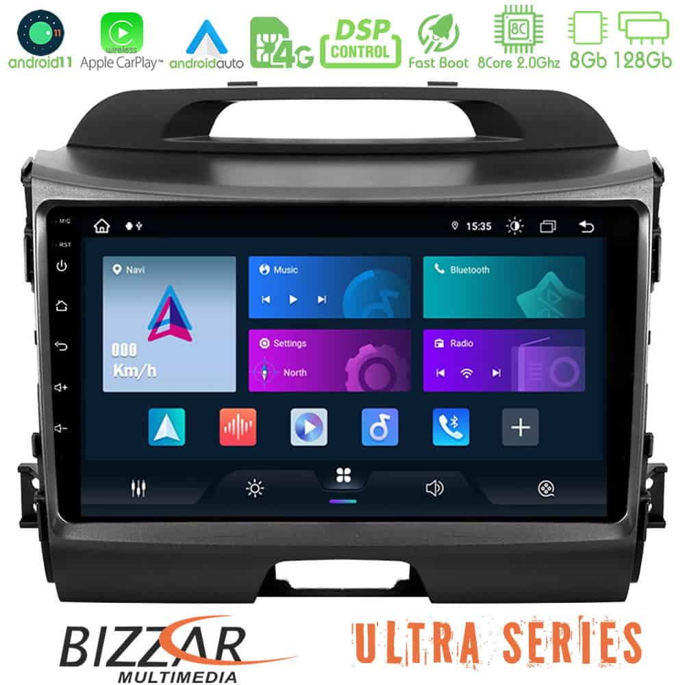 Bizzar Ultra Series Kia Sportage 8core Android11 8128GB Navigation Multimedia Tablet 9