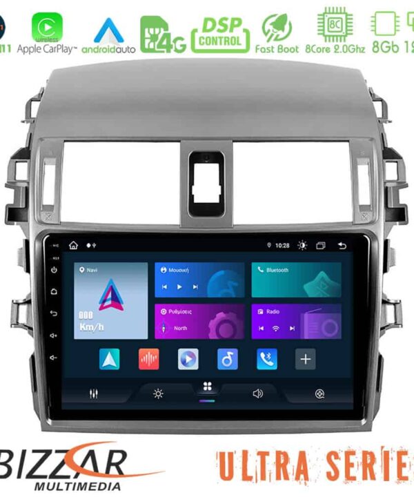 Bizzar Ultra Series Toyota Corolla 2008 2010 8core Android11 8128GB Navigation Multimedia Tablet 9