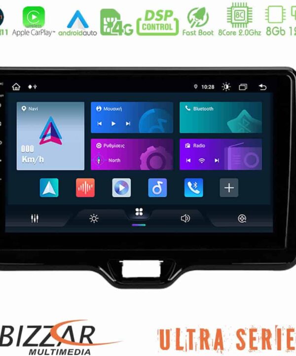 Bizzar Ultra Series Toyota Yaris 2020 gt 8Core Android11 8128GB Navigation Multimedia Tablet 9