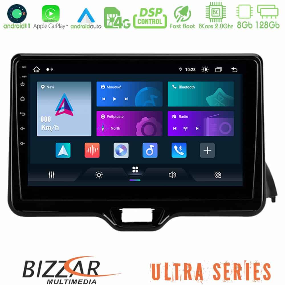 Bizzar Ultra Series Toyota Yaris 2020 gt 8Core Android11 8128GB Navigation Multimedia Tablet 9