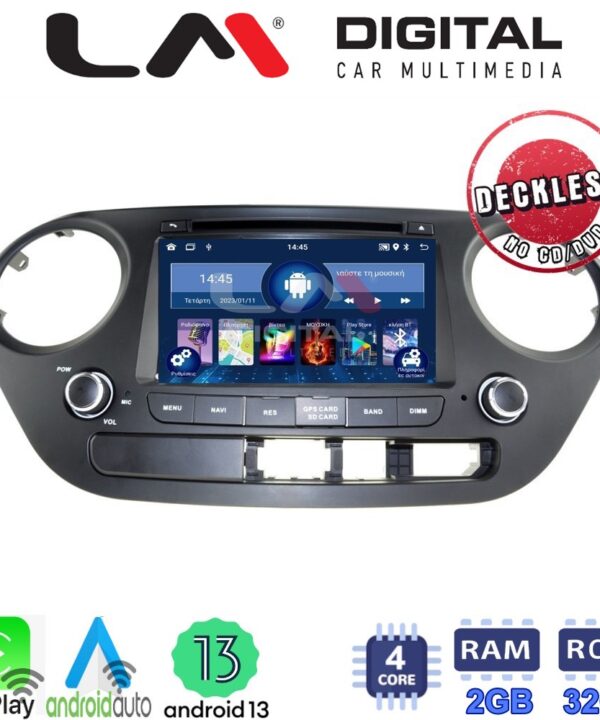 Kimpiris - LM Digital - LM N4406 GPS Οθόνη OEM Multimedia Αυτοκινήτου για Hyundai I10 2014-2016 (CarPlay/AndroidAuto/BT/GPS/WIFI)