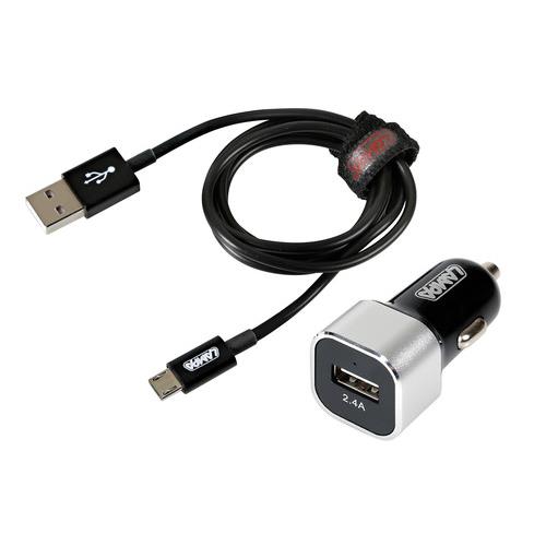 Lampa Φορτιστής FAST CHARGER micro USB 2400 mA 12 24V με καλώδιο μεταφοράς δεδομένων συγχρονισμού ΧΕL3894.1T