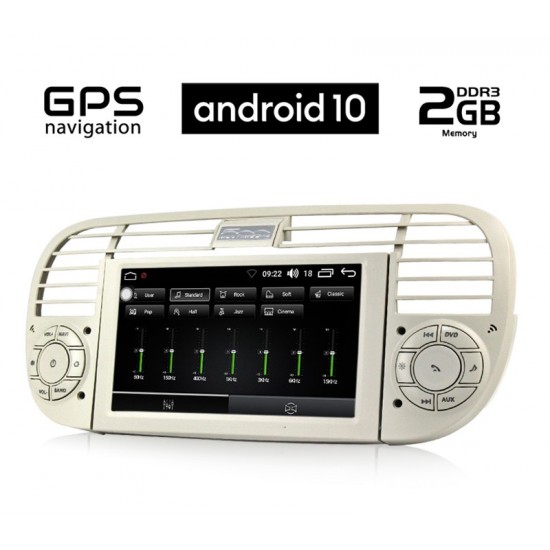 OEM Fiat 500 android 10 2gb ram 32gb rom radio usb bluethooth Ελληνικό μενού gps mirror link