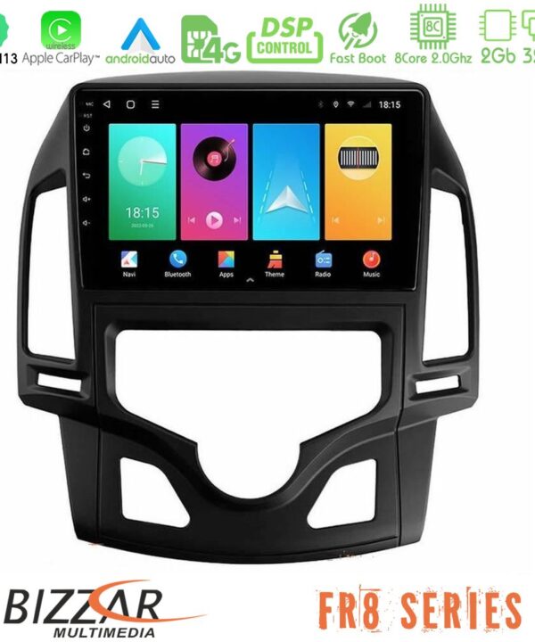 Kimpiris - Bizzar FR8 Series Hyundai i30 2007-2012 Auto A/C 8core Android13 2+32GB Navigation Multimedia Tablet 9"