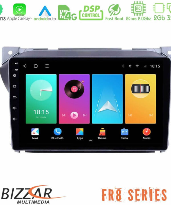 Kimpiris - Bizzar FR8 Series Suzuki Alto & Nissan Pixo 8core Android13 2+32GB Navigation Multimedia Tablet 9"