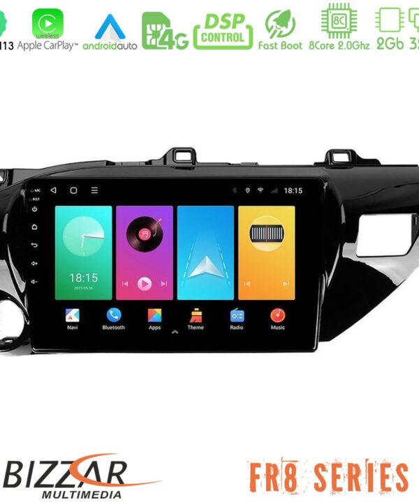 Kimpiris - Bizzar FR8 Series Toyota Hilux 2017-2021 8core Android13 2+32GB Navigation Multimedia Tablet 10"