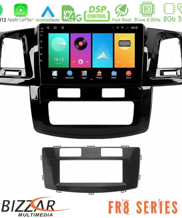 Kimpiris - Bizzar FR8 Series Toyota Hilux 2007-2011 8core Android13 2+32GB Navigation Multimedia Tablet 9"