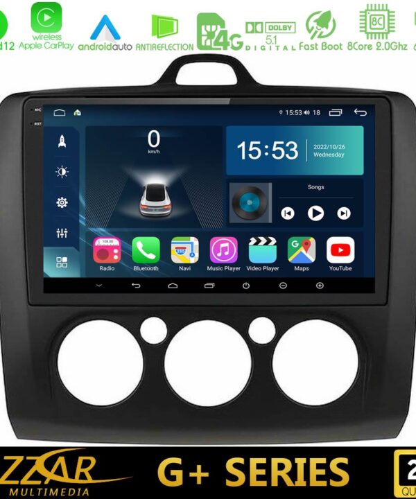Kimpiris - Bizzar G+ Series Ford Focus Manual AC 8core Android12 6+128GB Navigation Multimedia 9" (Μαύρο Χρώμα)