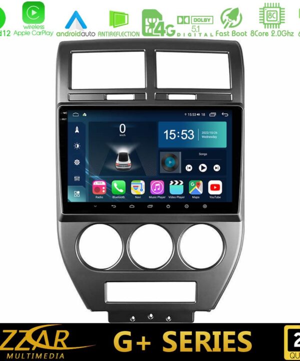 Kimpiris - Bizzar G+ Series Jeep Compass/Patriot 2007-2008 8core Android12 6+128GB Navigation Multimedia Tablet 10"