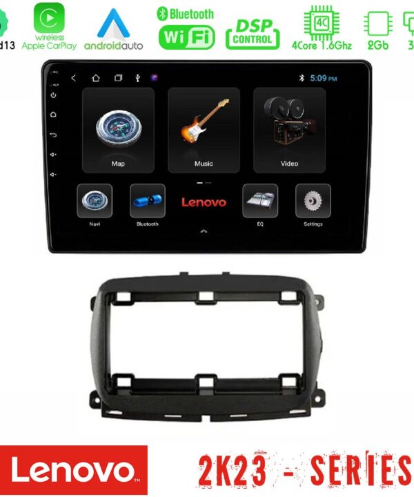 Kimpiris - Lenovo Car Pad Fiat 500 2016> 4Core Android 13 2+32GB Navigation Multimedia Tablet 9"