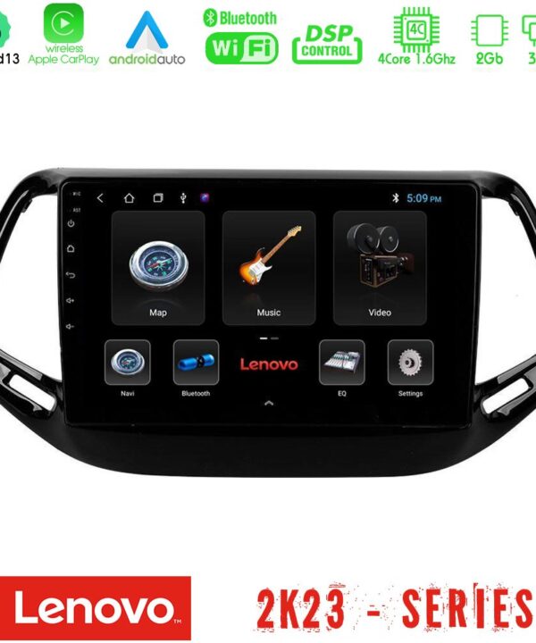 Kimpiris - Lenovo Car Pad Jeep Compass 2017> 4Core Android 13 2+32GB Navigation Multimedia Tablet 10"