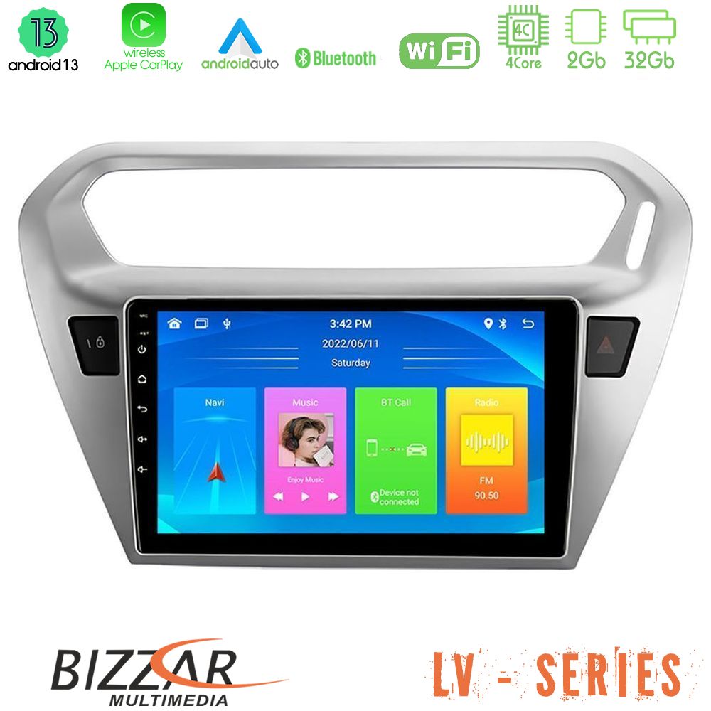Kimpiris - Bizzar LV Series Citroën C-Elysée / Peugeot 301 4Core Android 13 2+32GB Navigation Multimedia Tablet 9"
