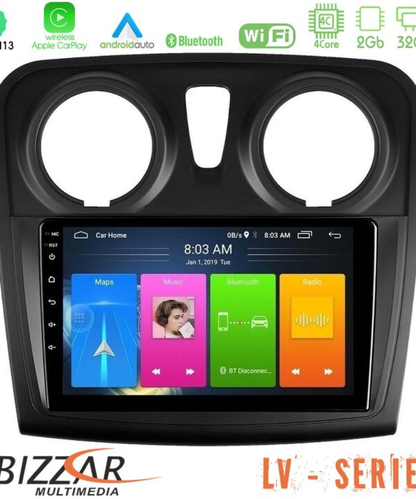 Kimpiris - Bizzar LV Series Dacia Sandero/Dokker 2014-2020 4Core Android 13 2+32GB Navigation Multimedia Tablet 9"