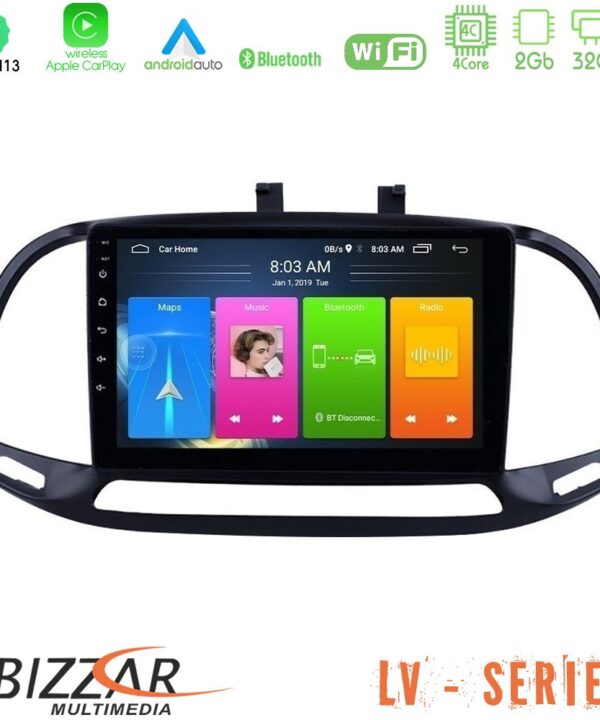 Kimpiris - Bizzar LV Series Fiat Doblo 2015-2022 4Core Android 13 2+32GB Navigation Multimedia Tablet 9"