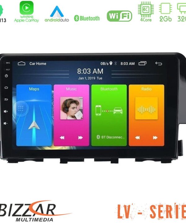 Kimpiris - Bizzar LV Series Honda Civic 2016-2020 4Core Android 13 2+32GB Navigation Multimedia Tablet 9"
