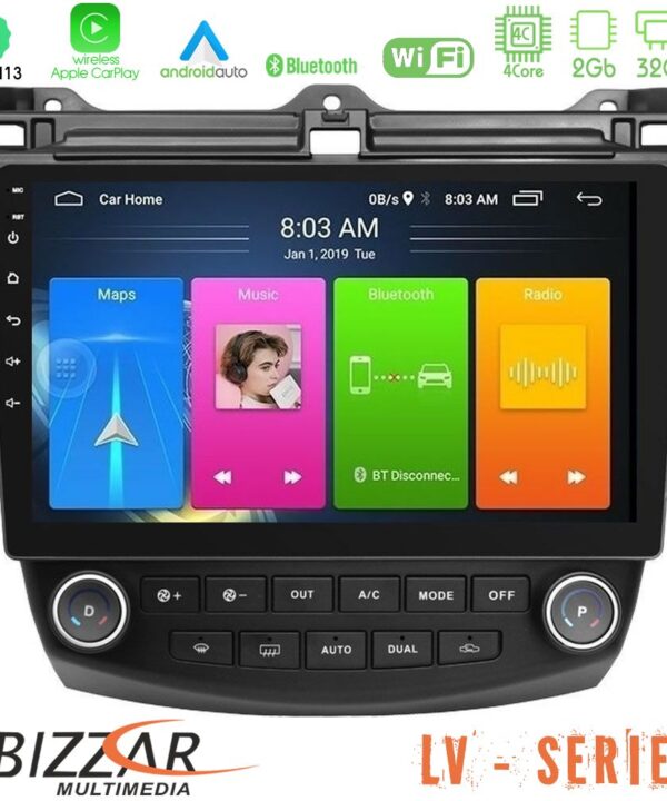 Kimpiris - Bizzar LV Series Honda Accord 2002-2008 4Core Android 13 2+32GB Navigation Multimedia Tablet 10"