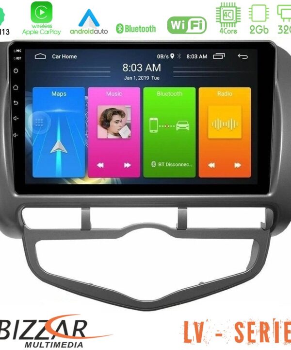 Kimpiris - Bizzar LV Series Honda Jazz 2002-2008 (Auto A/C) 4Core Android 13 2+32GB Navigation Multimedia Tablet 9"
