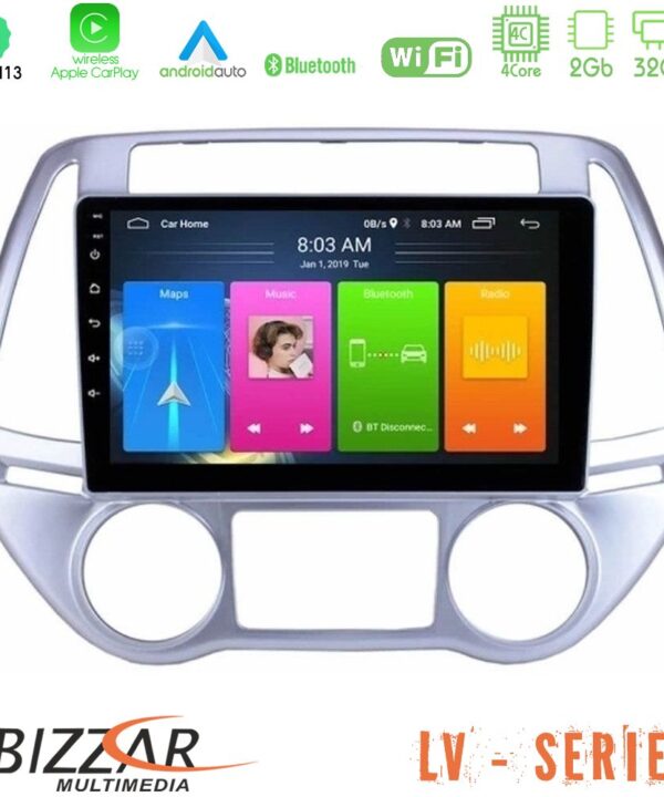 Kimpiris - Bizzar LV Series Hyundai i20 2012-2014 4Core Android 13 2+32GB Navigation Multimedia Tablet 9"