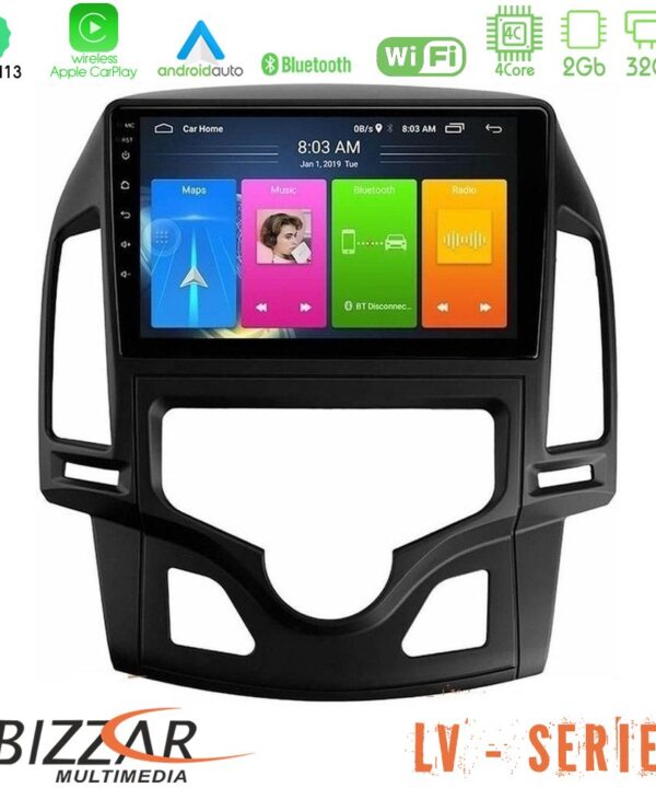 Kimpiris - Bizzar LV Series Hyundai i30 2007-2012 Auto A/C 4Core Android 13 2+32GB Navigation Multimedia Tablet 9"