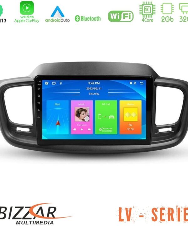 Kimpiris - Bizzar LV Series Kia Sorento 2018-2021 4Core Android 13 2+32GB Navigation Multimedia Tablet 9"