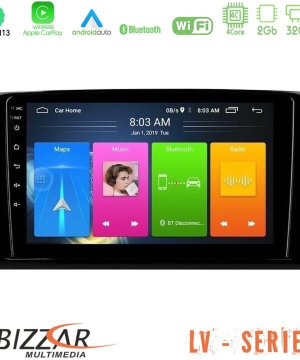 Kimpiris - Bizzar LV Series Mercedes ML/GL Class 4Core Android 13 2+32GB Navigation Multimedia Tablet 9"