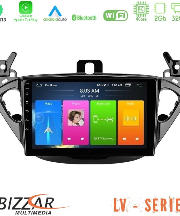 Kimpiris - Bizzar LV Series Opel Corsa E/Adam 4Core Android 13 2+32GB Navigation Multimedia Tablet 9"