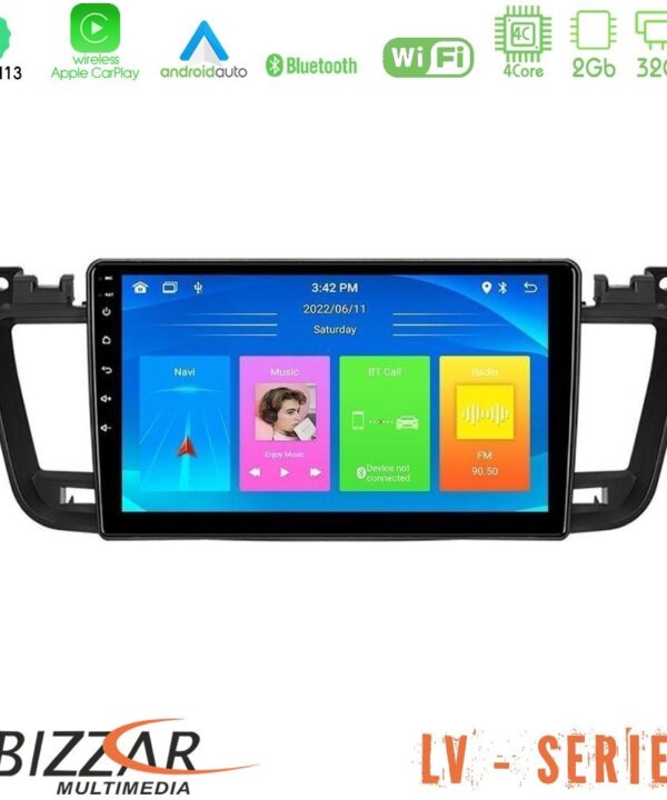 Kimpiris - Bizzar LV Series Peugeot 508 2010-2018 4Core Android 13 2+32GB Navigation Multimedia Tablet 9"