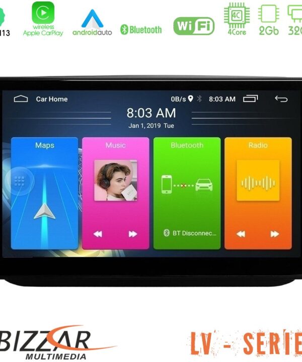 Kimpiris - Bizzar LV Series Skoda Fabia 2007-2014 4Core Android 13 2+32GB Navigation Multimedia Tablet 10"
