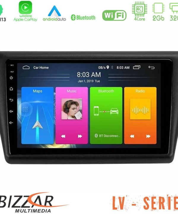 Kimpiris - Bizzar LV Series Skoda Rapid 2013-2017 4core Android 13 2+32GB Navigation Multimedia Tablet 9"