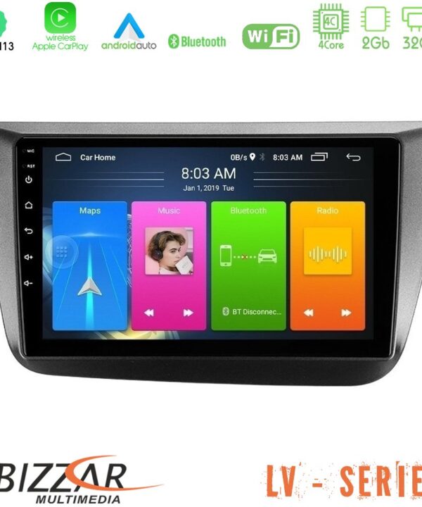 Kimpiris - Bizzar LV Series Seat Altea 2004-2015 4Core Android 13 2+32GB Navigation Multimedia Tablet 9"