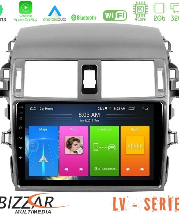 Kimpiris - Bizzar LV Series Toyota Corolla 2008-2010 4Core Android 13 2+32GB Navigation Multimedia Tablet 9"