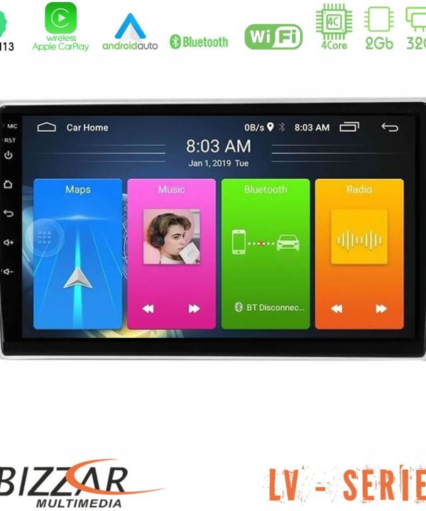 Kimpiris - Bizzar LV Series Toyota Avensis T25 02/2003 – 2008 4Core Android 13 2+32GB Navigation Multimedia Tablet 9"