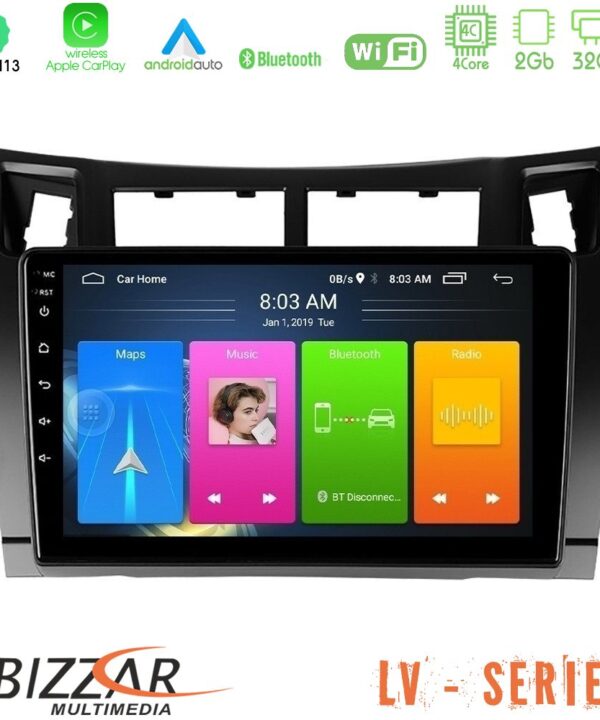 Kimpiris - Bizzar LV Series Toyota Yaris 4Core Android 13 2+32GB Navigation Multimedia Tablet 9" (Μαύρο Χρώμα)