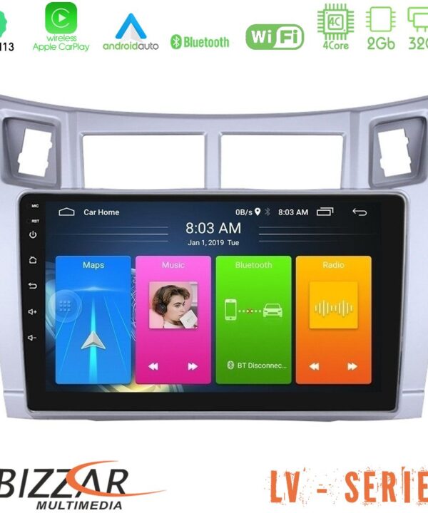 Kimpiris - Bizzar LV Series Toyota Yaris 4Core Android 13 2+32GB Navigation Multimedia Tablet 9" (Ασημί Χρώμα)