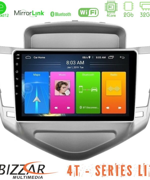 Kimpiris - Bizzar 4T Series Chevrolet Cruze 2009-2012 4Core Android12 2+32GB Navigation Multimedia Tablet 9"