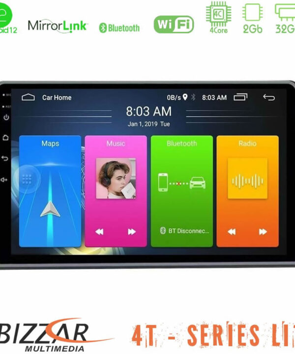 Kimpiris - Bizzar 4T Series Dacia Duster 2019-> 4core Android12 2+32GB Navigation Multimedia Tablet 9"