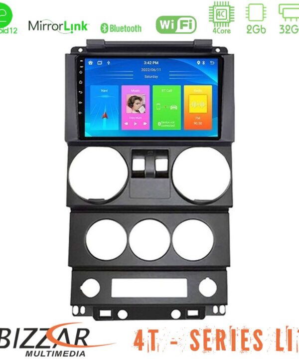 Kimpiris - Bizzar 4T Series Jeep Wrangler 2Door 2008-2010 4Core Android12 2+32GB Navigation Multimedia Tablet 9"