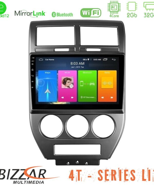 Kimpiris - Bizzar 4T Series Jeep Compass/Patriot 2007-2008 4Core Android12 2+32GB Navigation Multimedia Tablet 10"