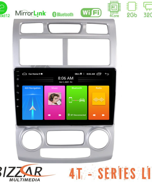 Kimpiris - Bizzar 4T Series Kia Sportage 2005-2008 4Core Android12 2+32GB Navigation Multimedia Tablet 9″