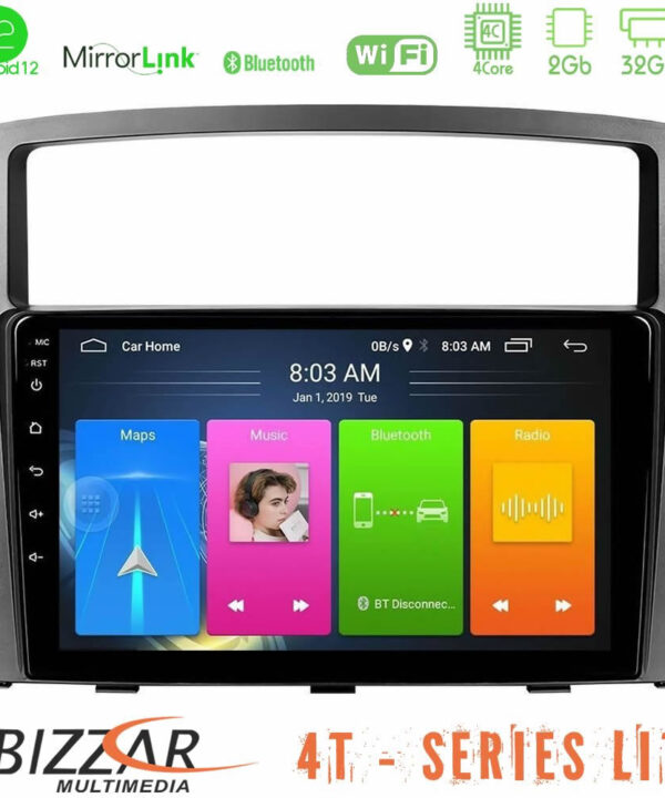 Kimpiris - Bizzar 4T Series Mitsubishi Pajero 2008-2009 4core Android12 2+32GB Navigation Multimedia Tablet 9"
