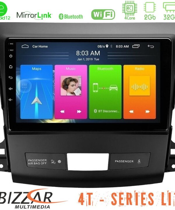 Kimpiris - Bizzar 4T Series Mitsubishi Outlander/Citroen C-Crosser/Peugeot 4007 4Core Android12 2+32GB Navigation Multimedia Tablet 9"
