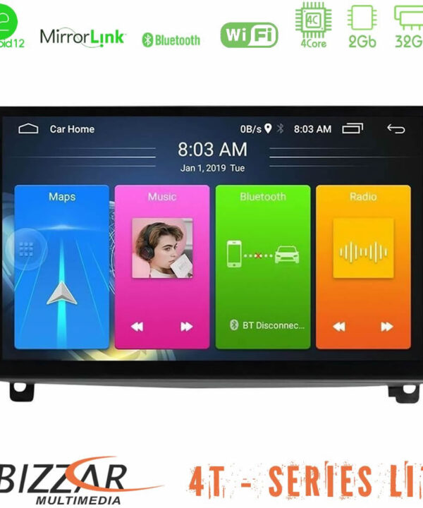 Kimpiris - Bizzar 4T Series Peugeot 407 4core Android12 2+32GB Navigation Multimedia Tablet 9"