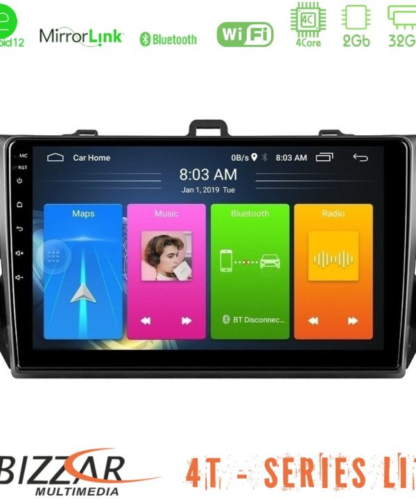 Kimpiris - Bizzar 4T Series Toyota Corolla 2007-2012 4Core Android12 2+32GB Navigation Multimedia Tablet 9"